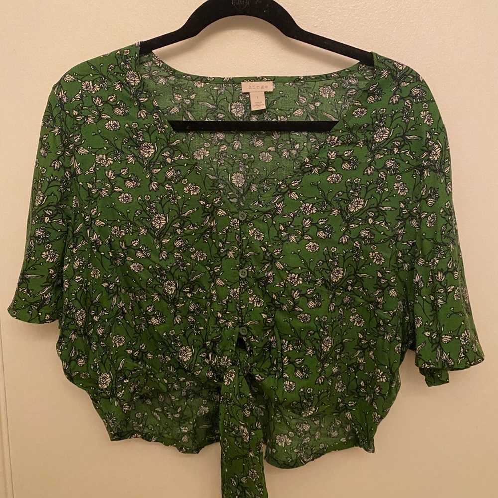 Green Floral Blouse